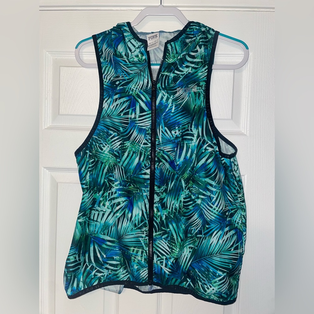 Victoria’s Secret PINK Tropical Sleeveless Hooded Anorak